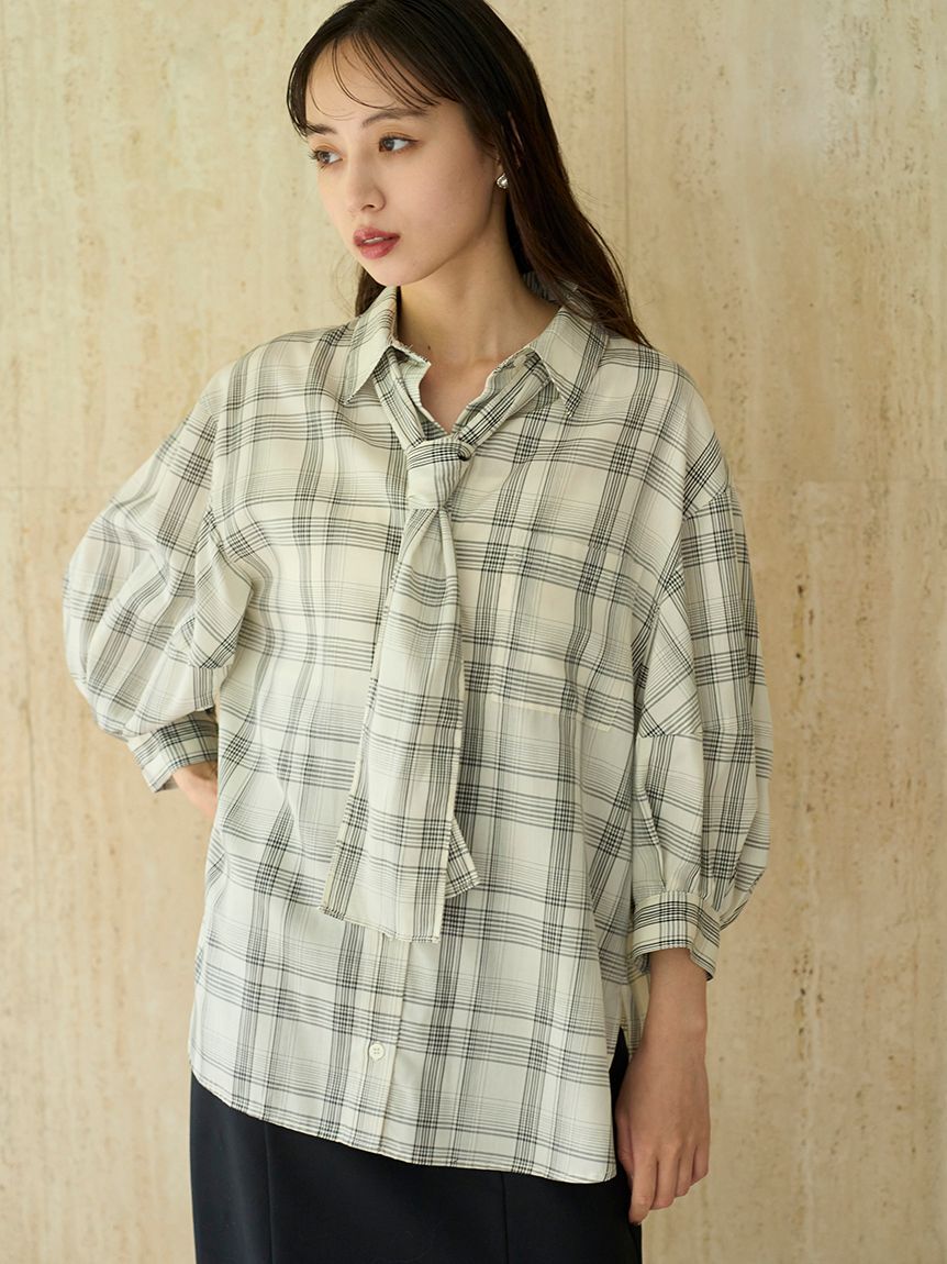 SNIDEL「タイ付きバルーンブラウス」|シャツ・ブラウス|