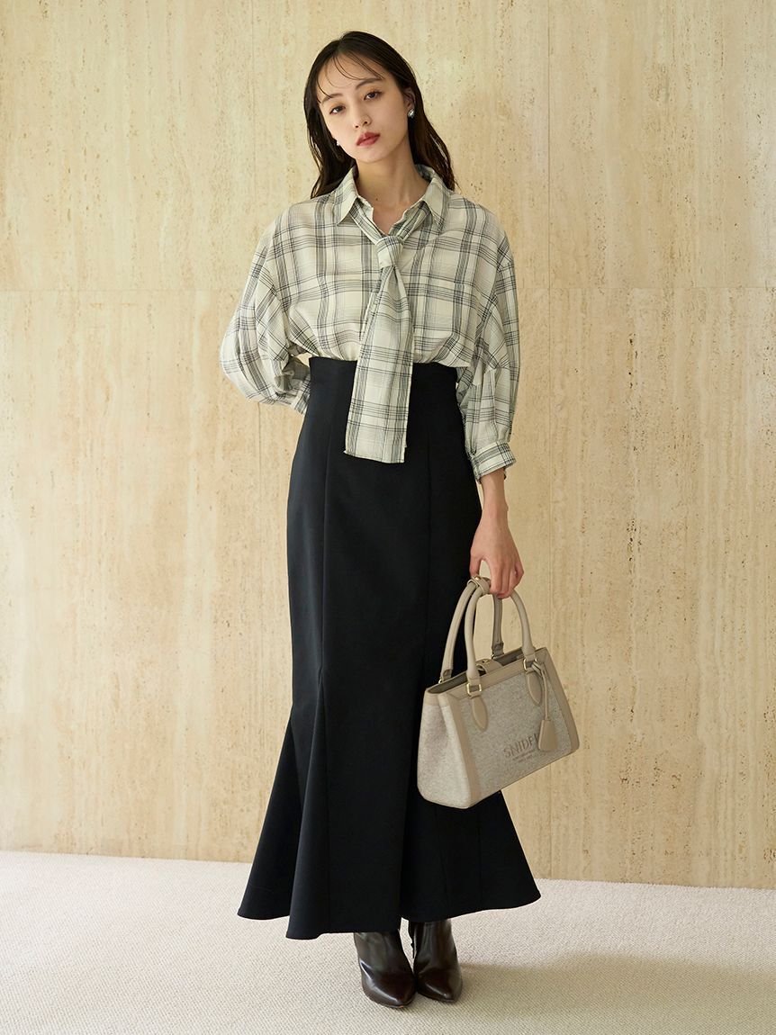 SNIDEL「タイ付きバルーンブラウス」|シャツ・ブラウス|