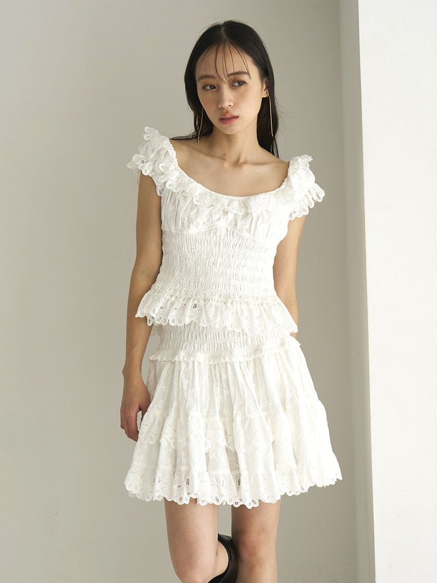 SNIDEL「コットンフリルスカショーパン」|その他|WHT