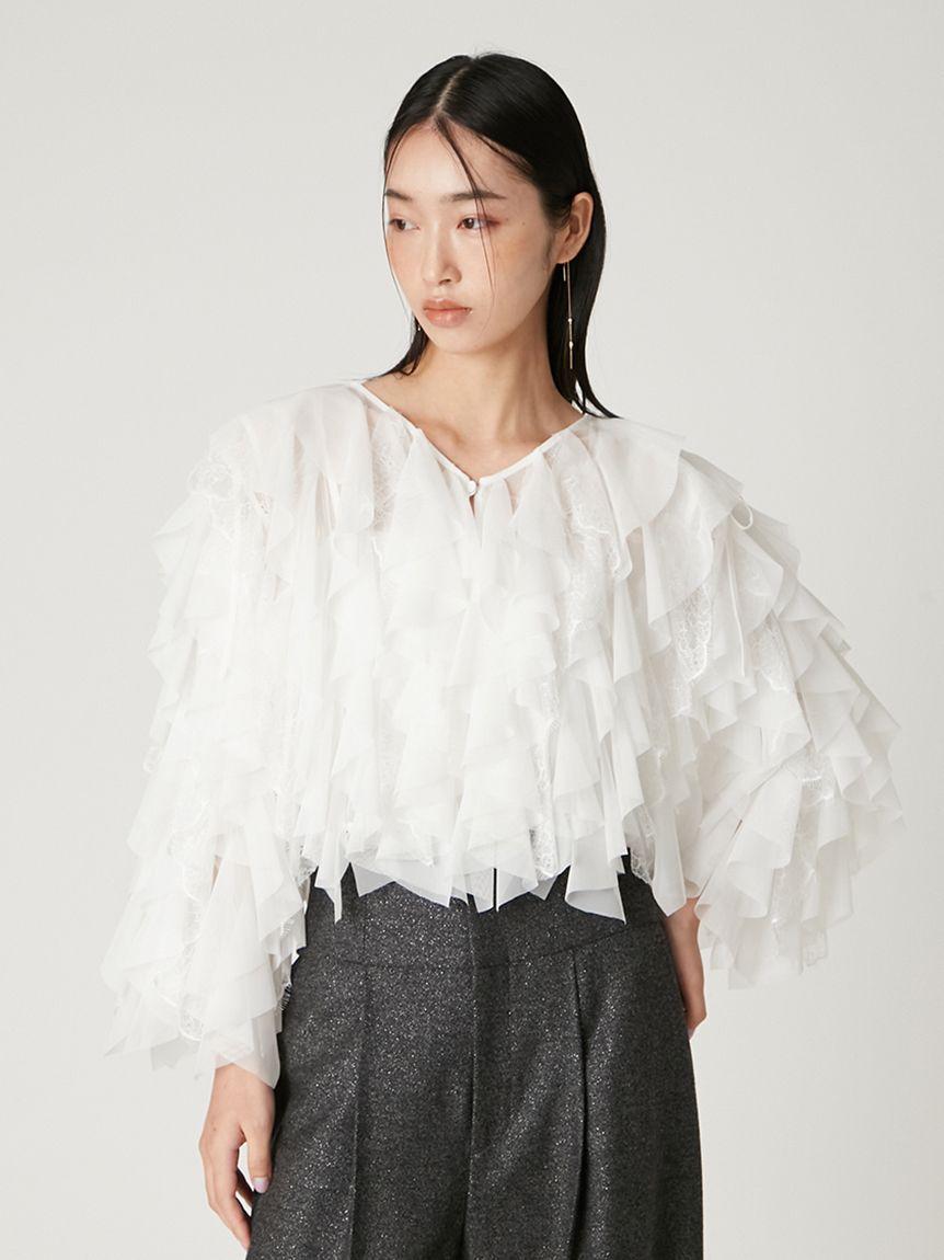 FRAY I.D「Multi wayチュールフリルブラウス」|シャツ・ブラウス|