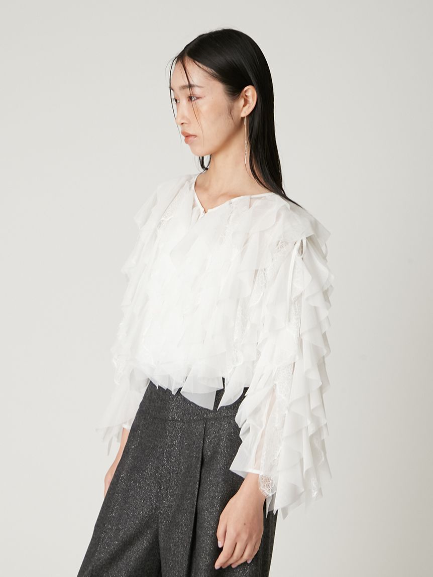 FRAY I.D「Multi wayチュールフリルブラウス」|シャツ・ブラウス|