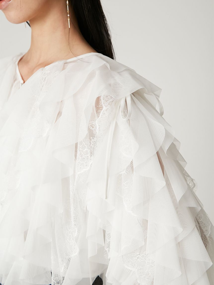 FRAY I.D「Multi wayチュールフリルブラウス」|シャツ・ブラウス|