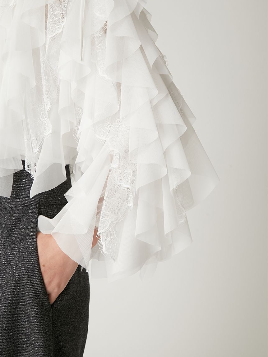 FRAY I.D「Multi wayチュールフリルブラウス」|シャツ・ブラウス|