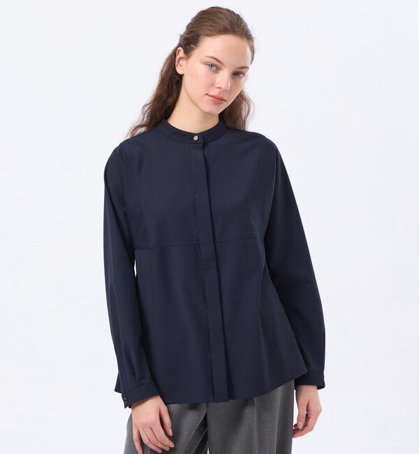 MACKINTOSH PHILOSOPHY「【CRANWELL SHIRTS(クランウェルシャツ)】ウールトロピカル」|シャツ・ブラウス|ネイビー