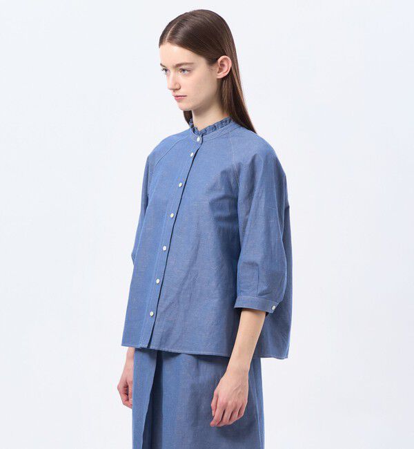 MACKINTOSH PHILOSOPHY「ハケメコットンリネンフリルカラーブラウス」|シャツ・ブラウス|