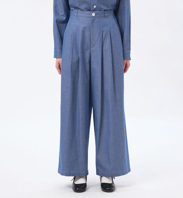 MACKINTOSH PHILOSOPHY「ハケメコットンリネンタックパンツ」|デニム|