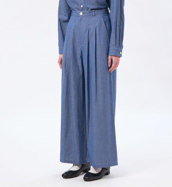 MACKINTOSH PHILOSOPHY「ハケメコットンリネンタックパンツ」|デニム|