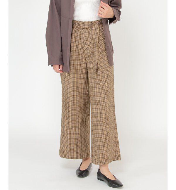 ikka「RENU ウーリッシュサーモリボンパンツ」|その他|ブラウン