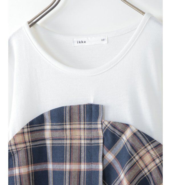 ikka kids「【キッズ】ベルト付きチェックドッキングワンピース（100~160cm）」|スカート|
