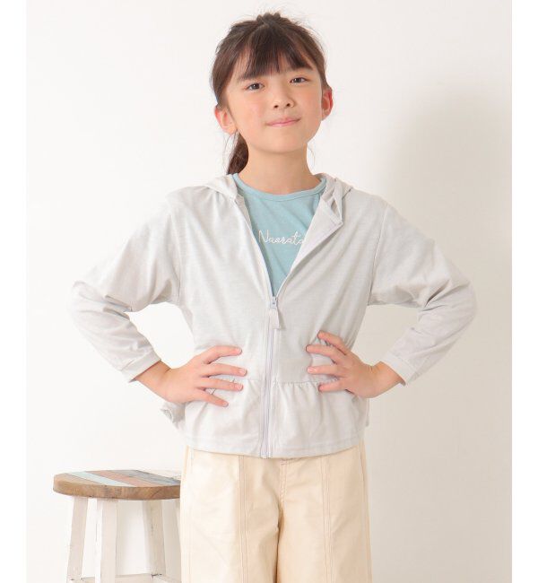 ikka kids「速乾UVカットペプラムZIPパーカー（120~160cm）」|Tシャツ・カットソー|