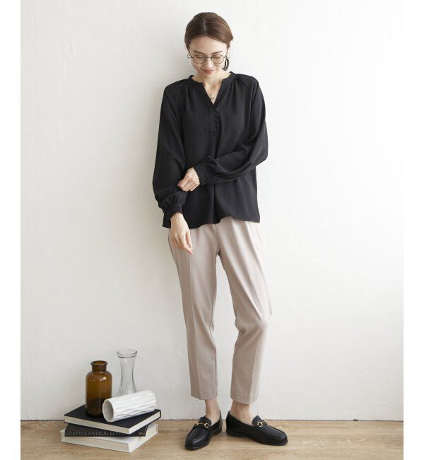 IKKA LOUNGE「クルミボタンスキッパーブラウス」|シャツ・ブラウス|