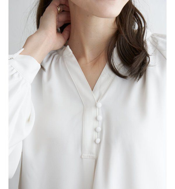 IKKA LOUNGE「クルミボタンスキッパーブラウス」|シャツ・ブラウス|