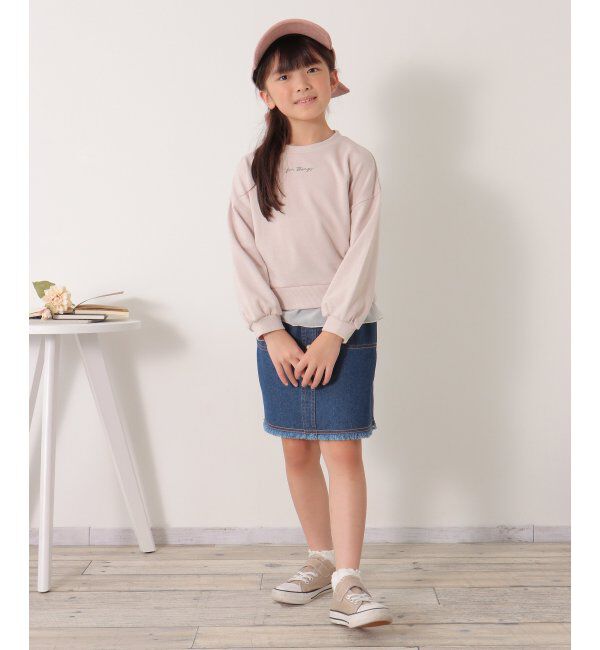 ikka kids「裾シフォンレイヤード裏毛プルオーバー（120~160cm）」|Tシャツ・カットソー|
