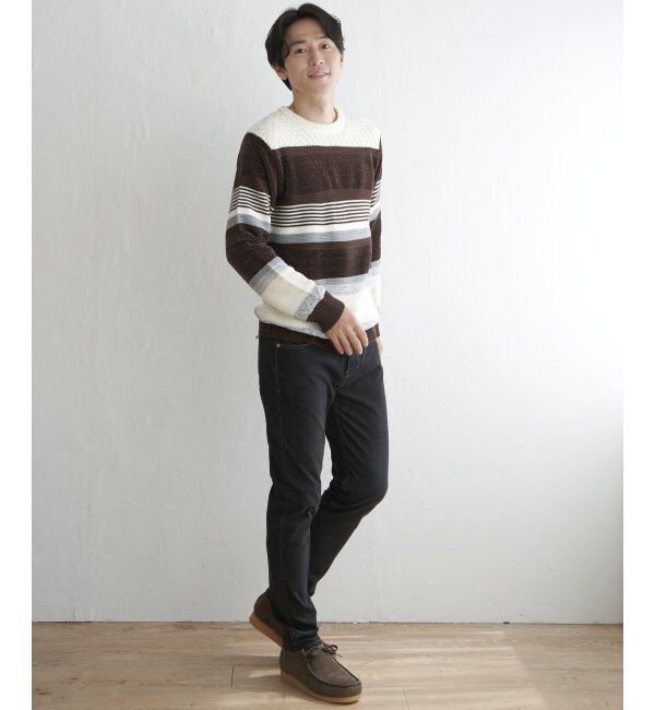 ikka「モールミックスボーダーニット」|プルオーバー|