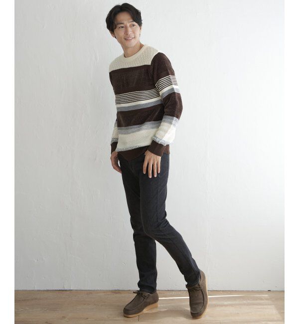ikka「モールミックスボーダーニット」|プルオーバー|