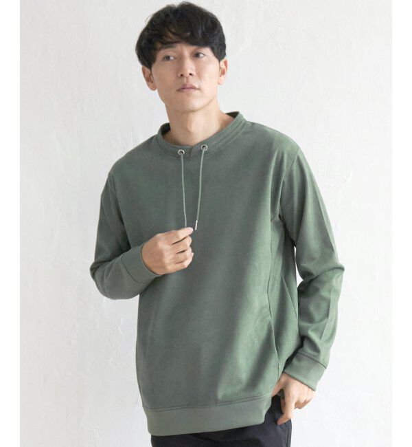 ikka「【抗菌防臭／吸水速乾】清潔フェイクスエードルーイカラー」|パーカー|グリーン