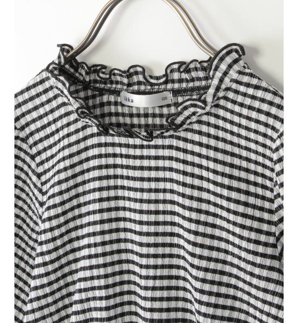 ikka kids「【親子おそろい】ブラウスライク襟フリルプルオーバー（120~160cm）」|Tシャツ・カットソー|