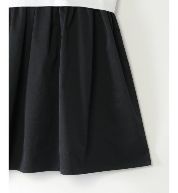 ikka kids「リップルボーダードッキングワンピース（120~160cm）」|スカート|