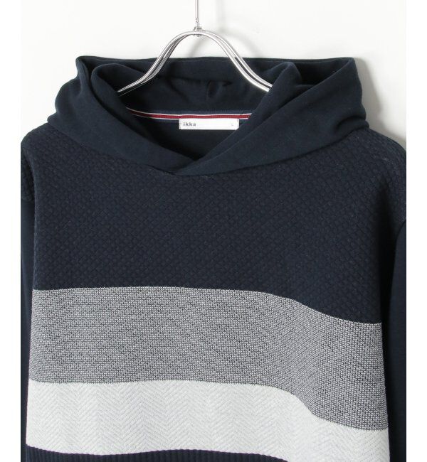 ikka「ブロックスジャカードパーカー」|パーカー|