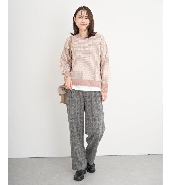 ikka「カットジャガードパンツ」|その他|