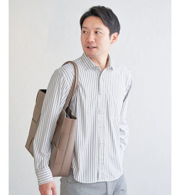 IKKA LOUNGE「【イージーケア／吸水速乾】GOKU楽ワークスイスカラーシャツ」|シャツ・ブラウス|ホワイト