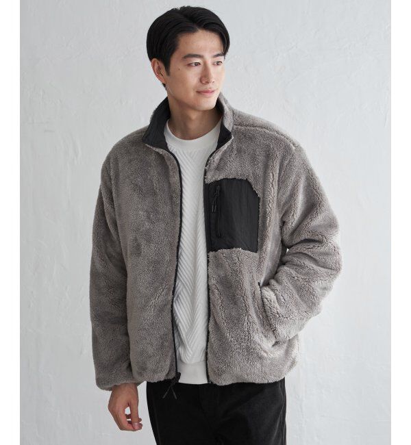ikka「リバーシブルナイロンフリースブルゾン」|ブルゾン・スタジャン|ブラック