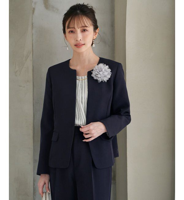 IKKA LOUNGE「【洗濯機で洗える／セットアップ対応】ウォッシャブルキーネックジャケット」|その他|