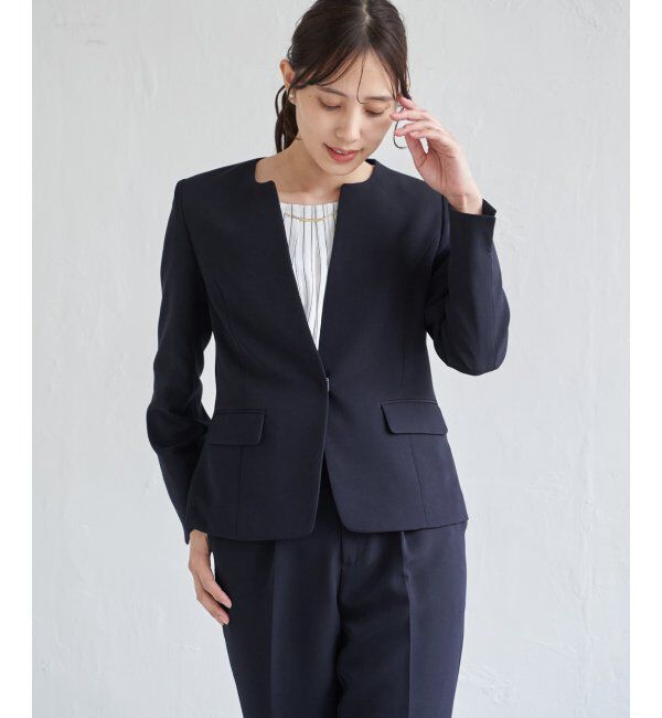 IKKA LOUNGE「【洗濯機で洗える／セットアップ対応】ウォッシャブルキーネックジャケット」|その他|