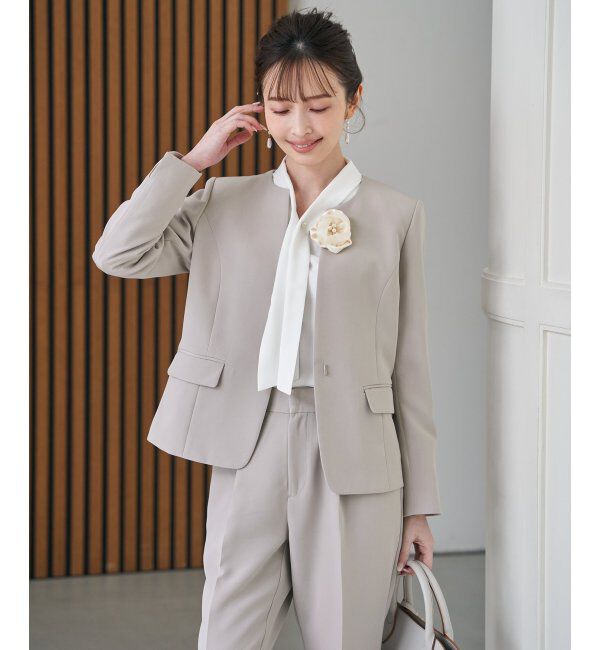 IKKA LOUNGE「【洗濯機で洗える／セットアップ対応】ウォッシャブルキーネックジャケット」|その他|