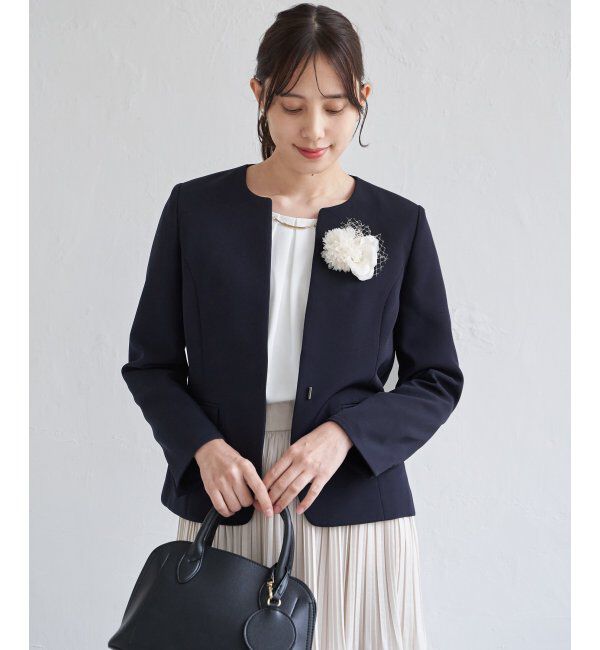 IKKA LOUNGE「【洗濯機で洗える／セットアップ対応】ウォッシャブルキーネックジャケット」|その他|