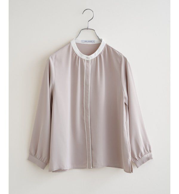 IKKA LOUNGE「ジョーゼットバイカラーブラウス」|シャツ・ブラウス|
