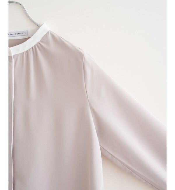 IKKA LOUNGE「ジョーゼットバイカラーブラウス」|シャツ・ブラウス|