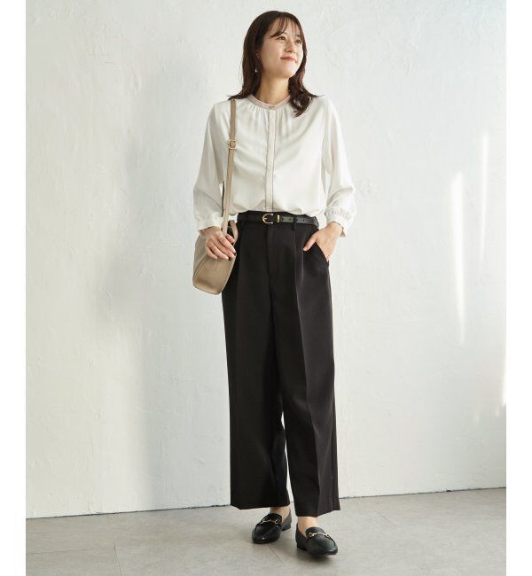 IKKA LOUNGE「ジョーゼットバイカラーブラウス」|シャツ・ブラウス|