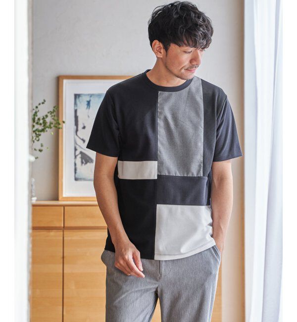 ikka「ブロックス冷感切り替えTシャツ」|Tシャツ・カットソー|