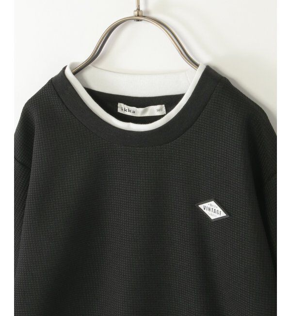 ikka kids「【親子コーデ】ピケレイヤード7分袖Tトレ（120~160cm）」|Tシャツ・カットソー|
