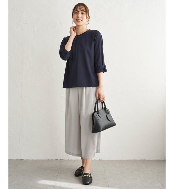 IKKA LOUNGE「ドライタッチ袖デザインブラウス」|シャツ・ブラウス|