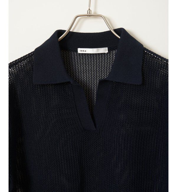 ikka「【2点セット】襟付きニットプルオーバーアンサンブル」|ニット・セーター|