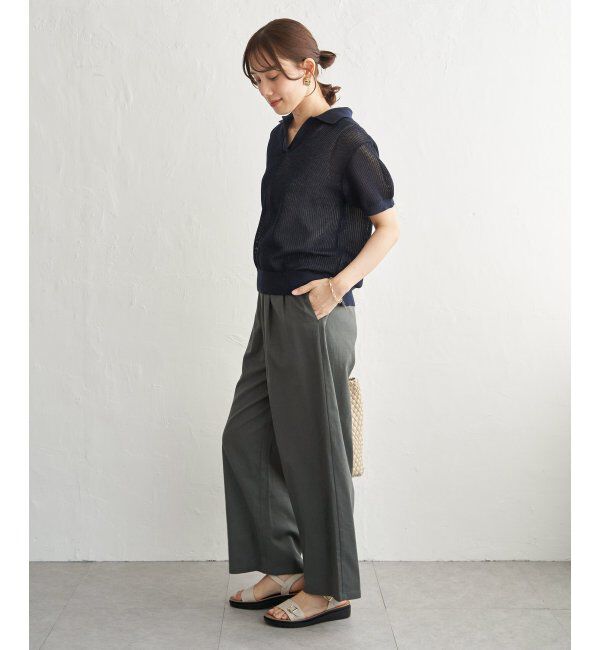 ikka「【2点セット】襟付きニットプルオーバーアンサンブル」|ニット・セーター|