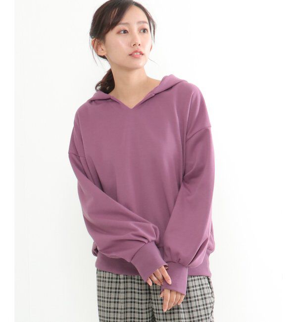 Lbc with Life「ショートフードプルオーバー」|その他|パープル