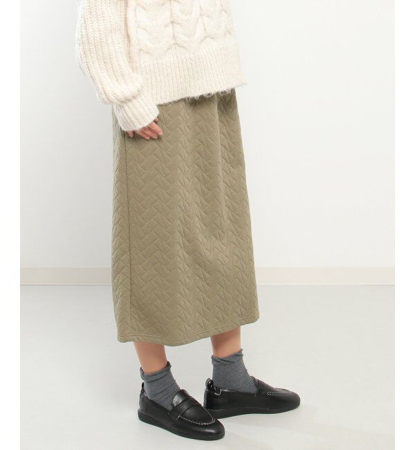 Lbc with Life「キルトIラインスカート」|スカート|オリーブ