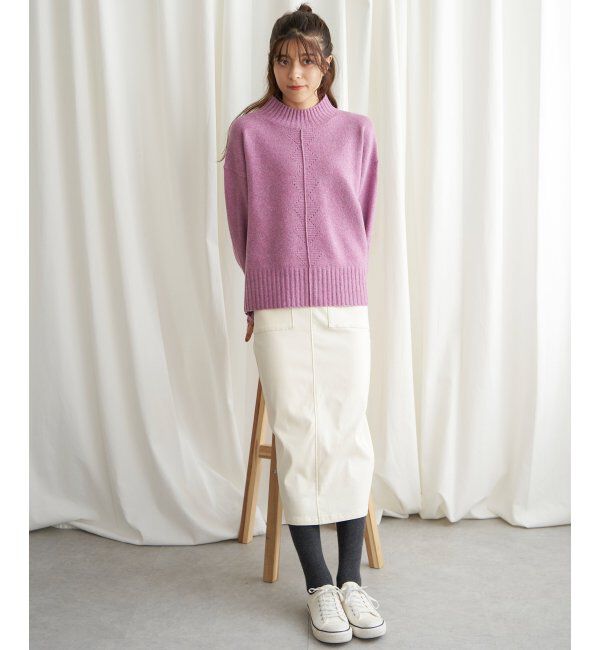 Lbc with Life「透かし柄バックスリットニット」|カーディガン|