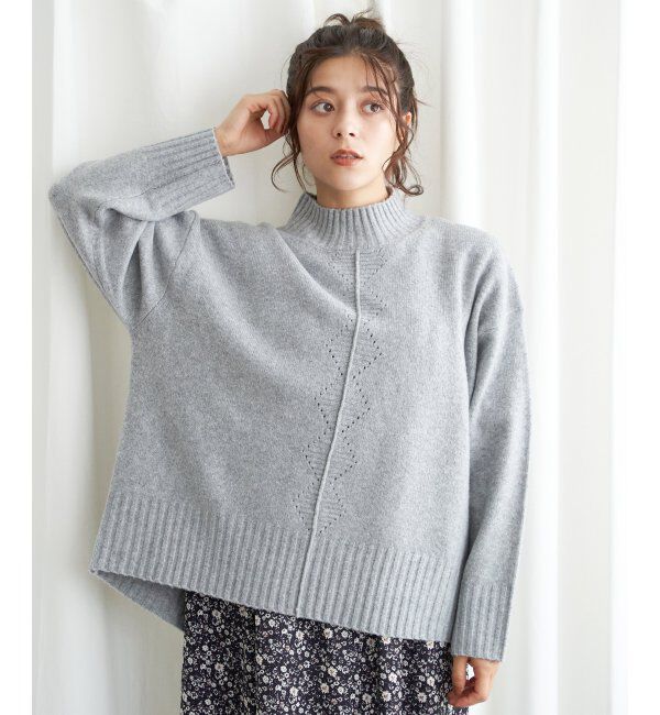 Lbc with Life「透かし柄バックスリットニット」|カーディガン|