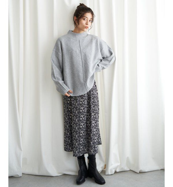 Lbc with Life「透かし柄バックスリットニット」|カーディガン|