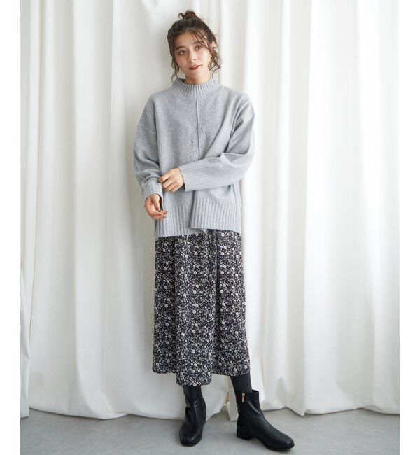 Lbc with Life「透かし柄バックスリットニット」|カーディガン|