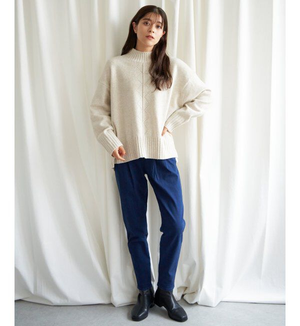 Lbc with Life「透かし柄バックスリットニット」|カーディガン|