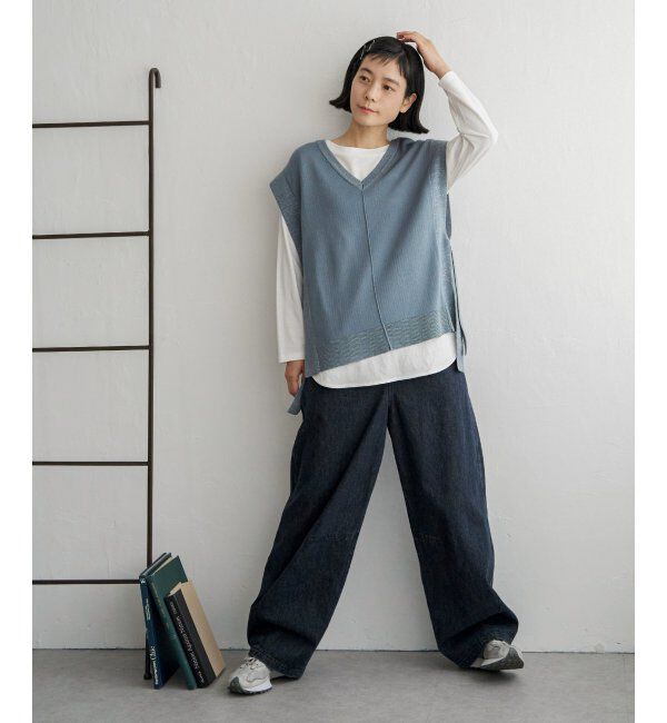 Lbc with Life「2WAY配色リボンベスト」|ニット・セーター|