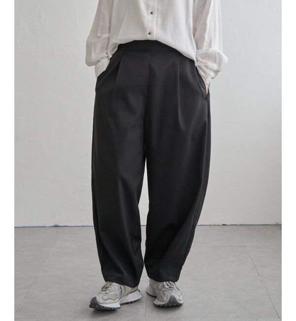 Lbc with Life「ワイドタックカーブパンツ」|その他|ブラック