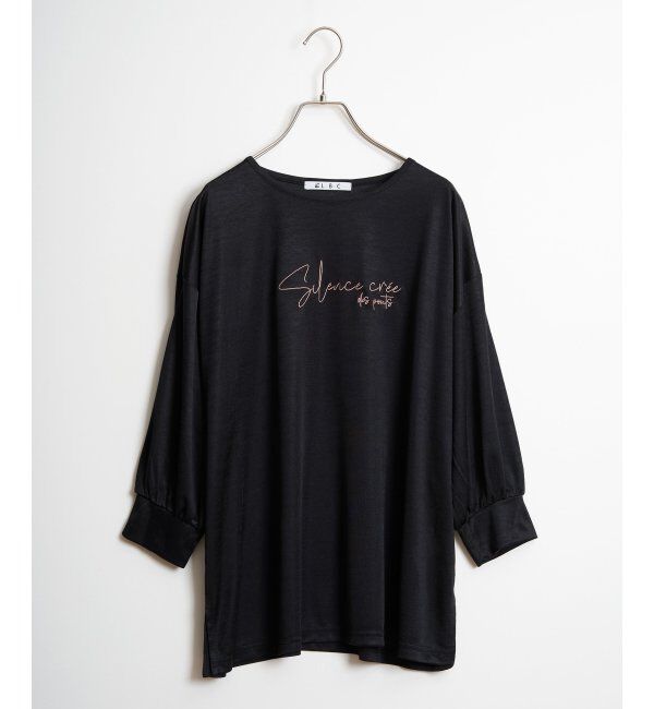 Lbc with Life「シアーロゴ刺繍7分袖Tシャツ」|Tシャツ・カットソー|