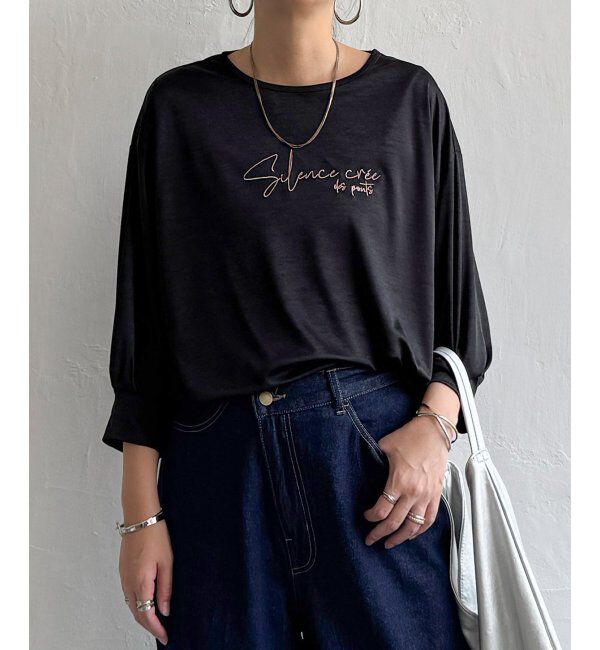 Lbc with Life「シアーロゴ刺繍7分袖Tシャツ」|Tシャツ・カットソー|