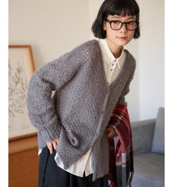 Lbc with Life「フェザーメッシュカーディガン」|カーディガン|